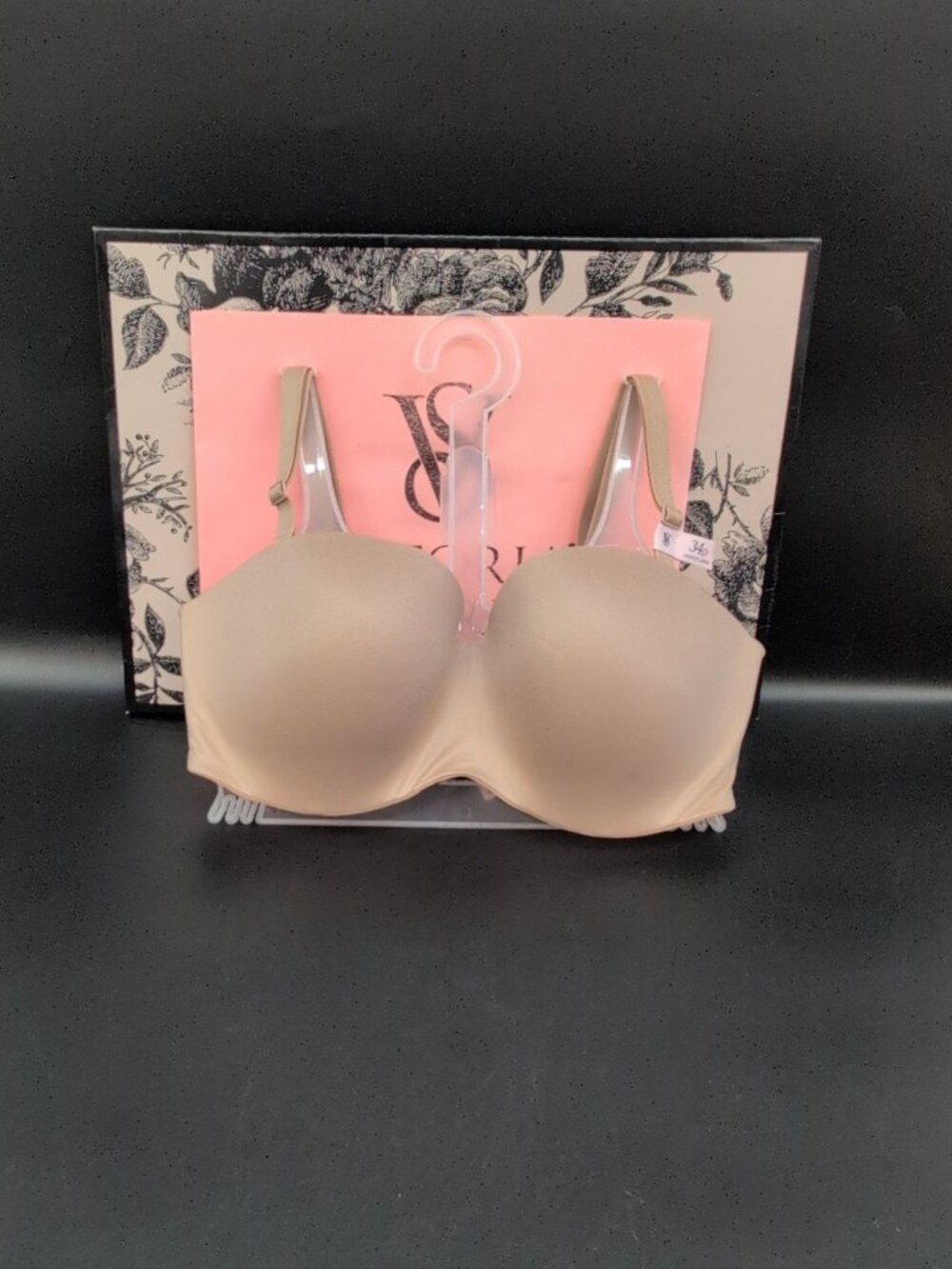 Victoria Secret Lightly Lined Smooth Strapless Bra 34D Praline